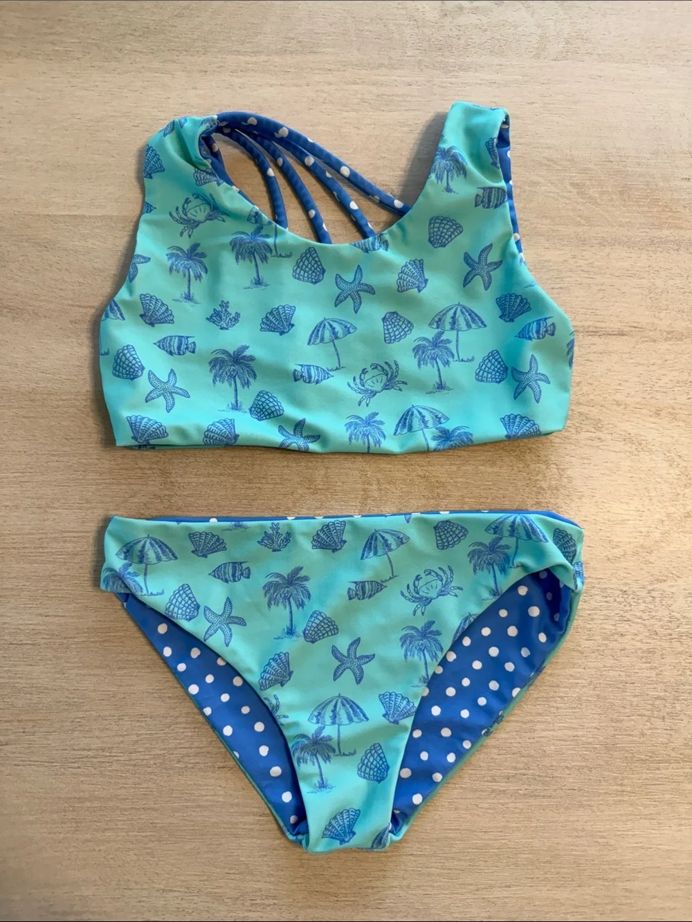 Girls' Mint Sea Life Two-Piece Swim Bikini